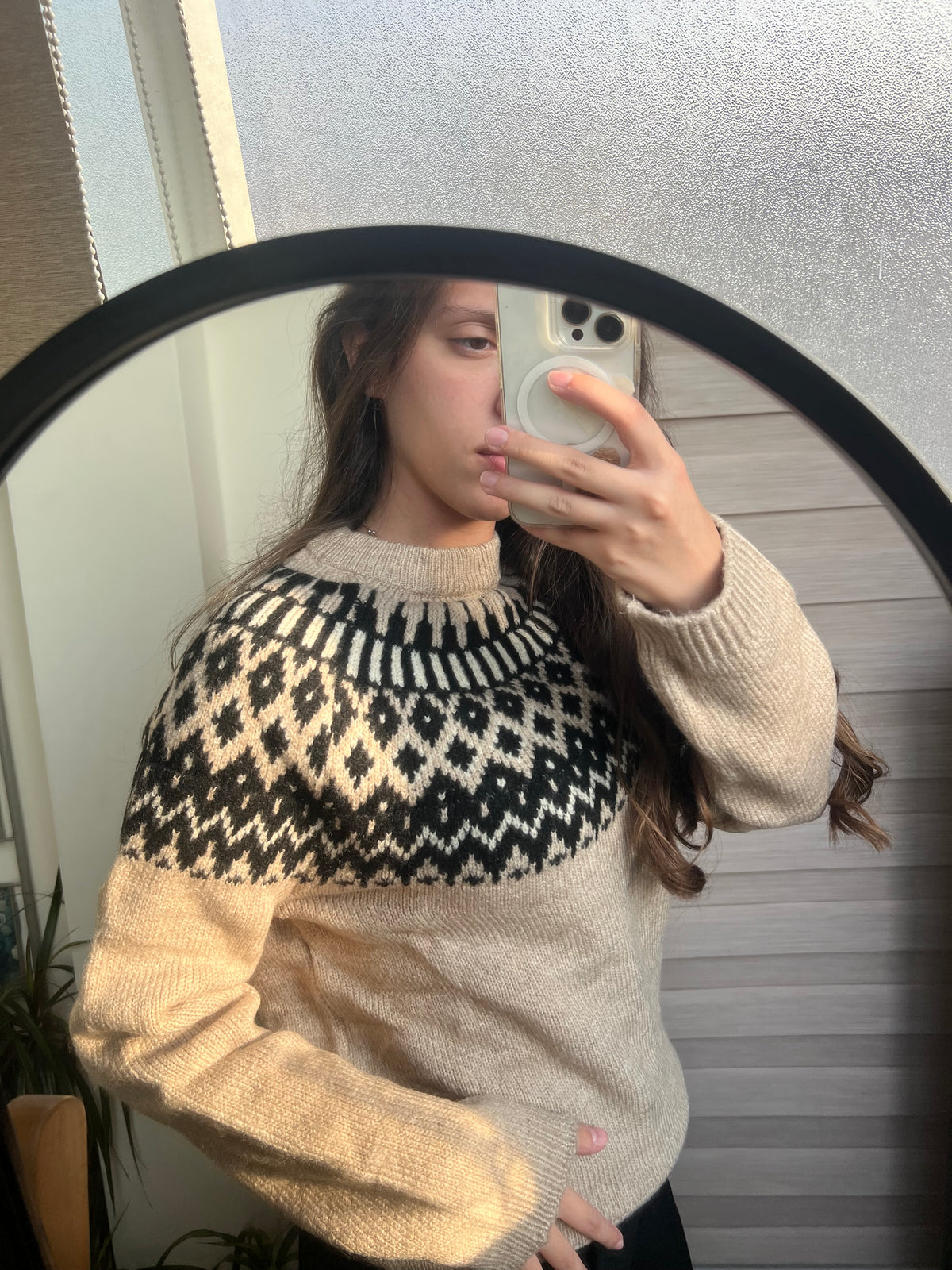 Patterned Knit Sweater