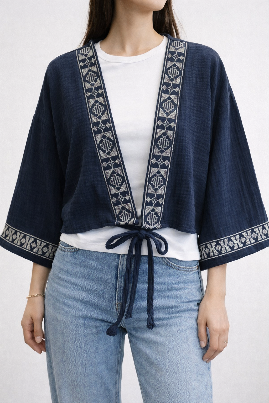 Embroidered Kimono Jacket
