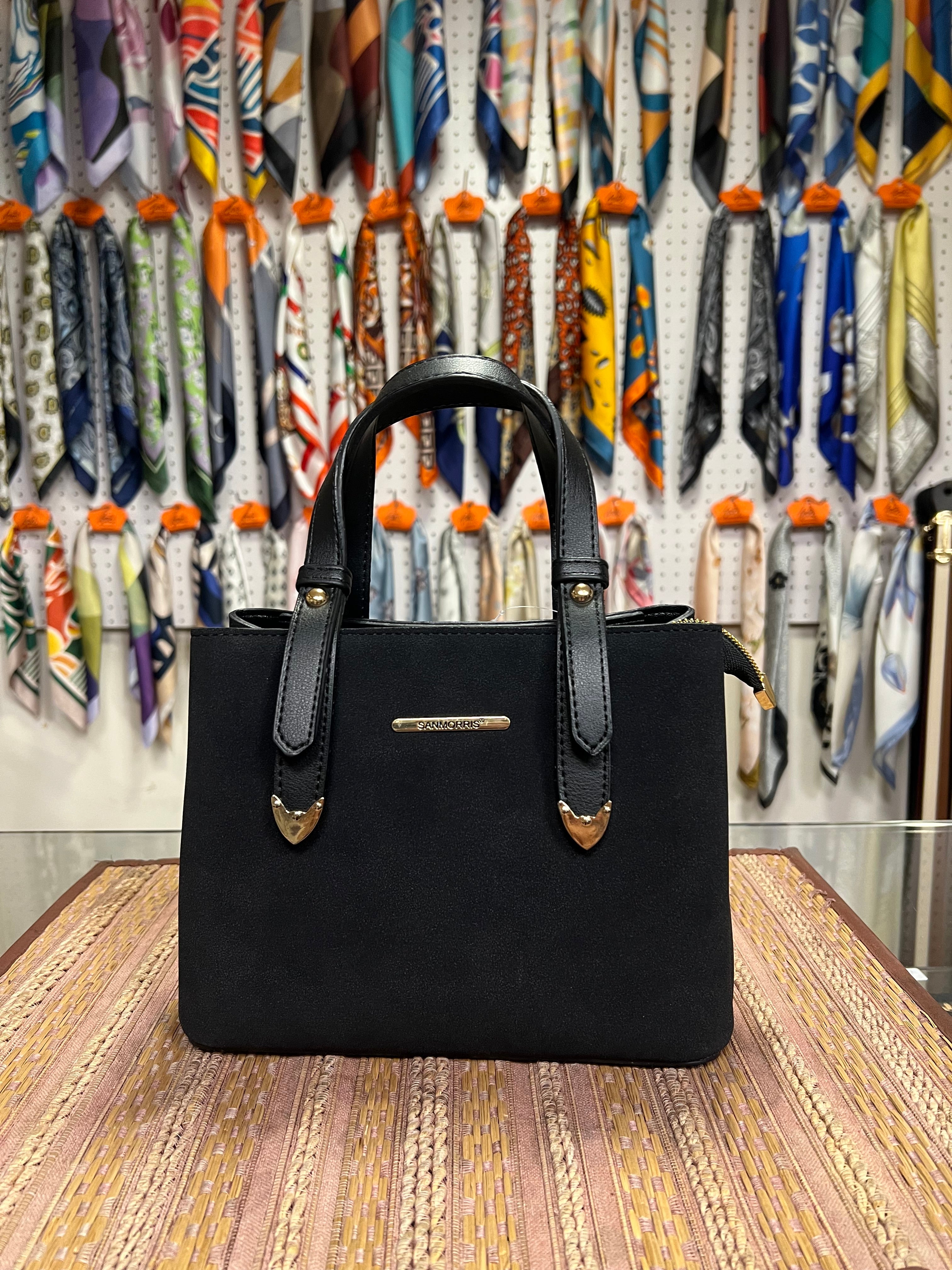 Sanmorris Leather and Velvet Bag