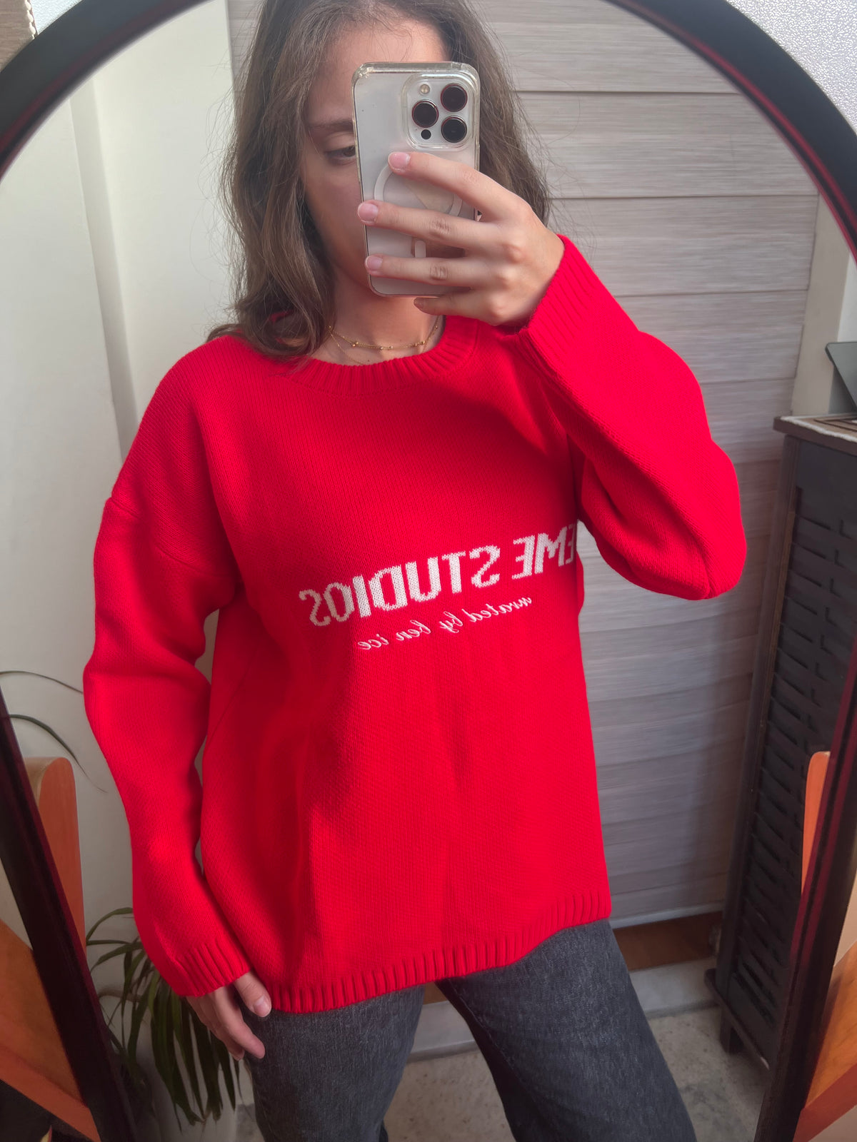 The Scarlett Red Statement Knit Sweater