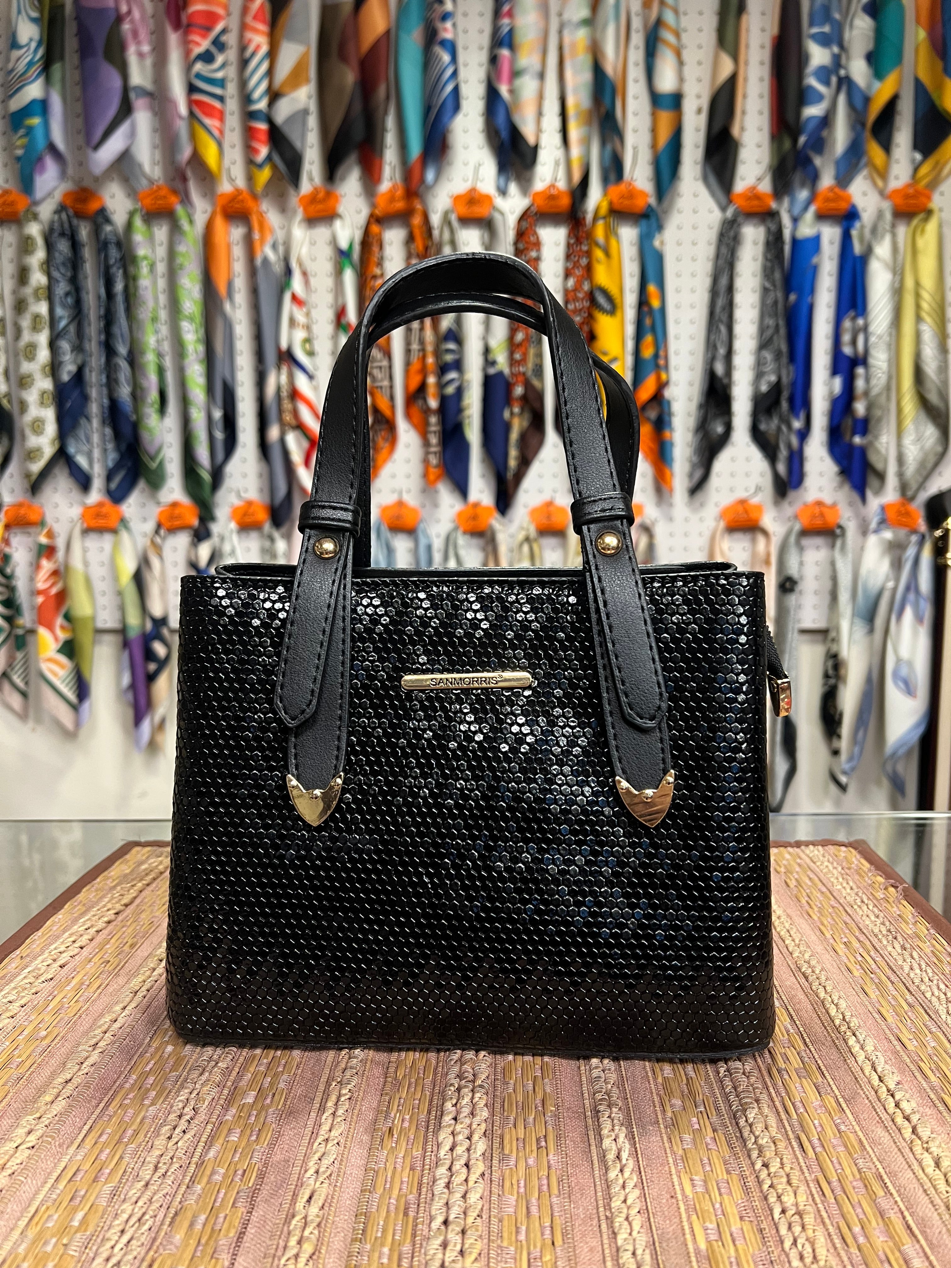 Sanmorris Leather and Velvet Bag