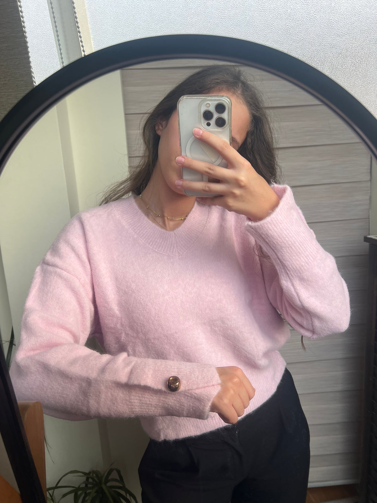 Relaxed V-Neck Knit Pullover