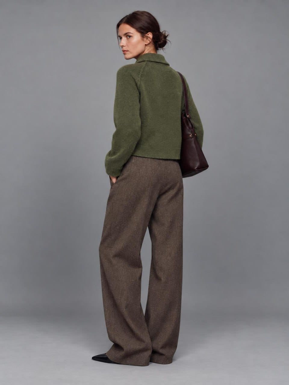 Collared Zip-Up Knit Cardigan