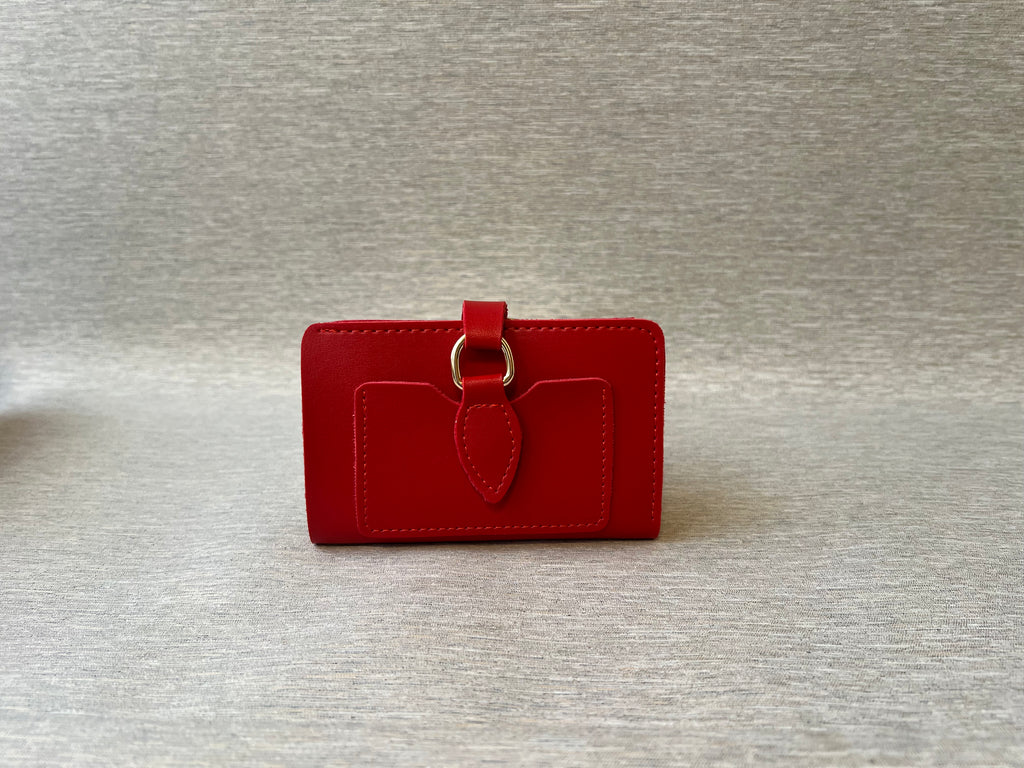 Leather Wallet with Ring Closure
