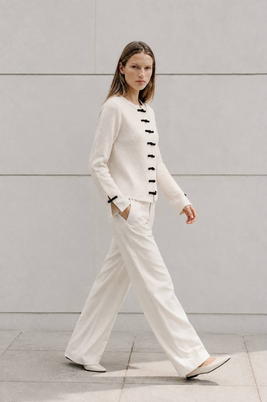 Contrast Bow Knit Cardigan