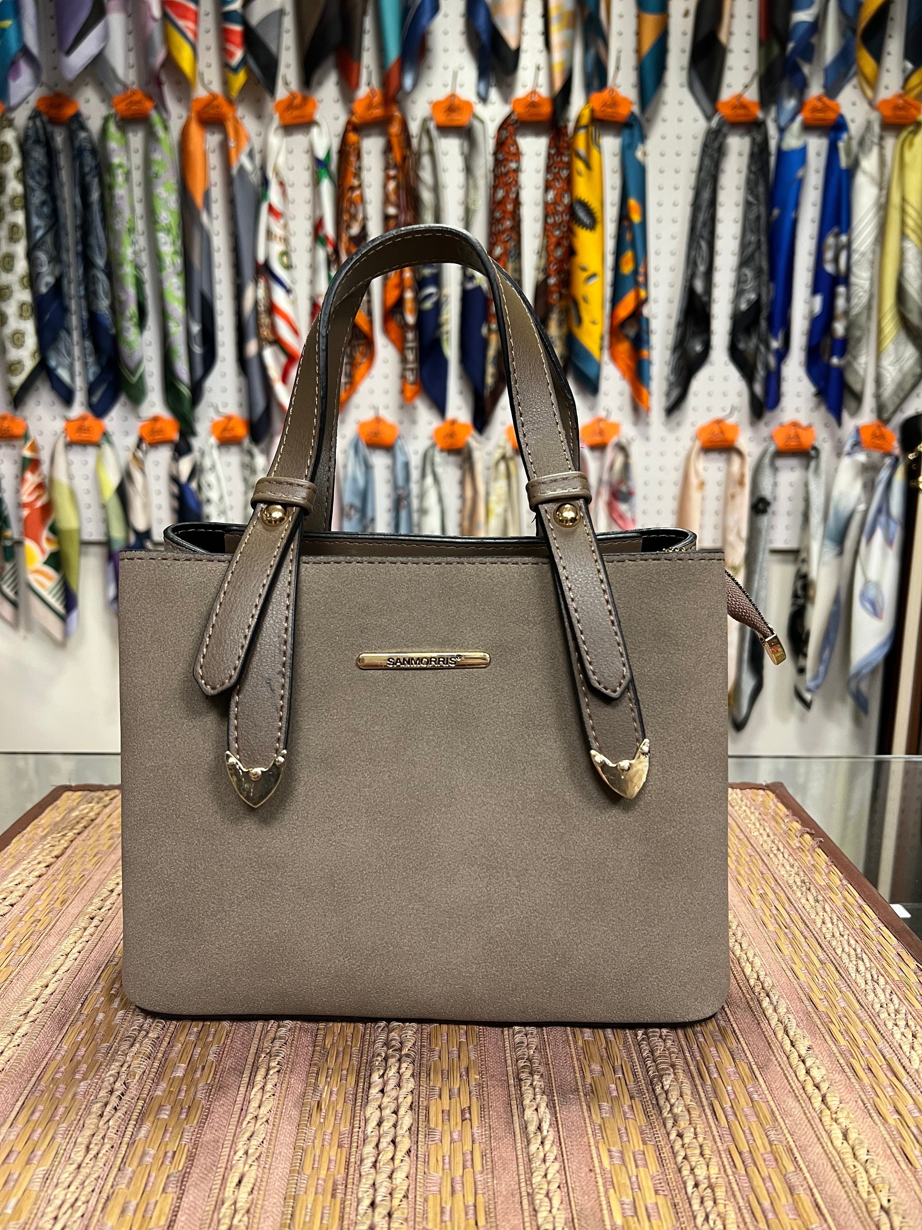 Sanmorris Leather and Velvet Bag