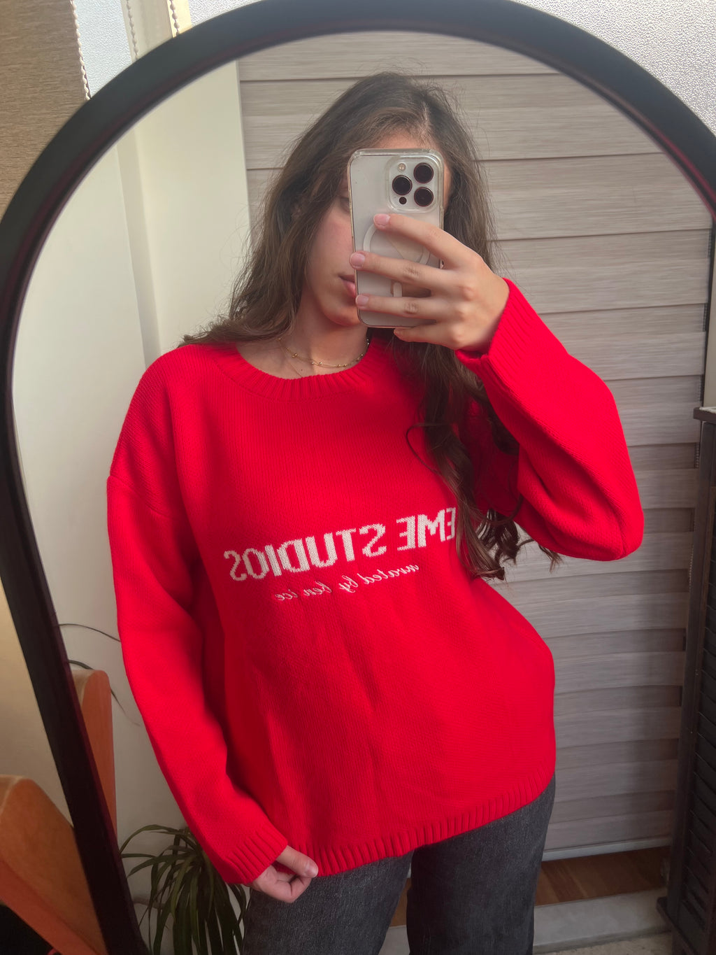 The Scarlett Red Statement Knit Sweater