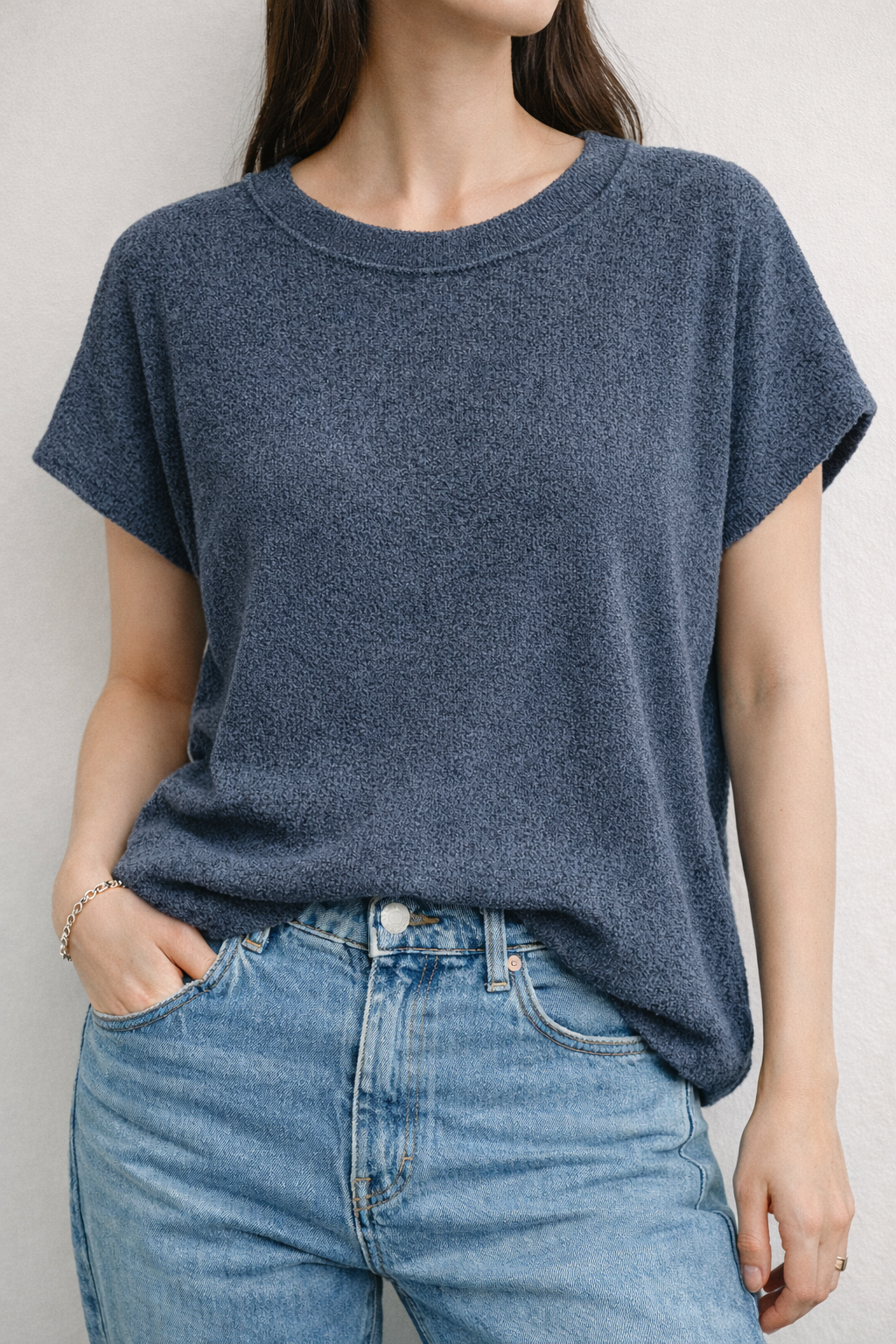 Textured Crew Neck Tee