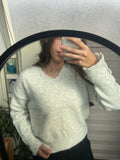 Relaxed V-Neck Knit Pullover