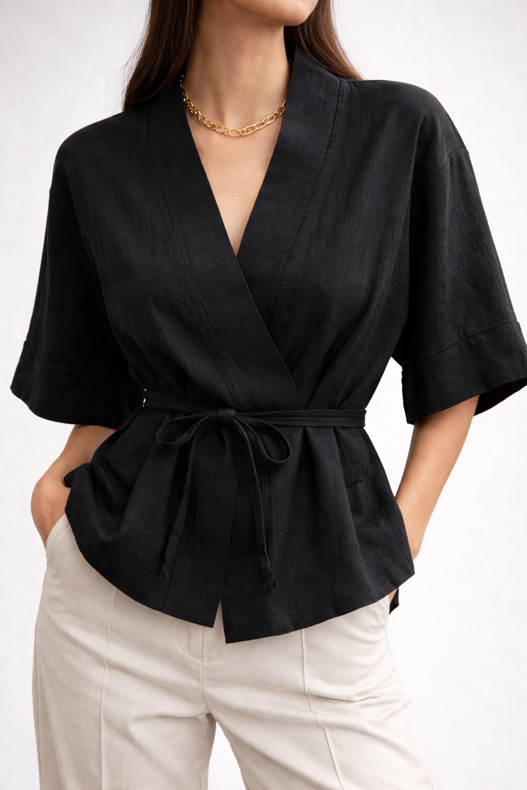 Black Wrap Top