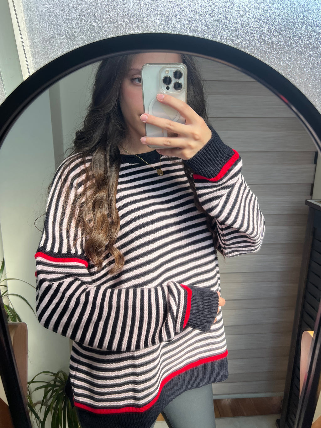 Rosy Rhythm Striped Sweater
