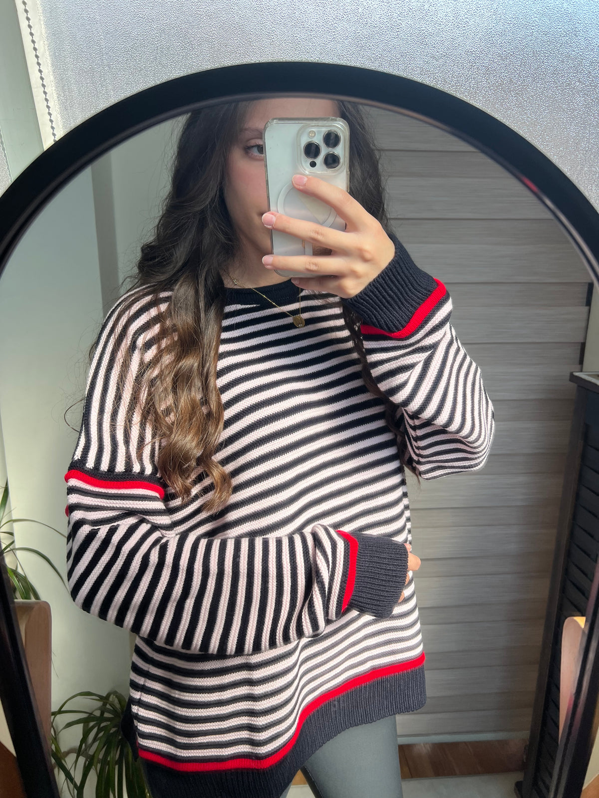 Rosy Rhythm Striped Sweater