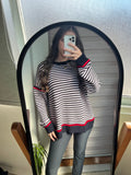 Rosy Rhythm Striped Sweater