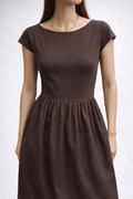 Brown Fit and Flare Dress